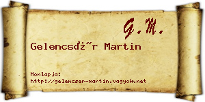 Gelencsér Martin névjegykártya