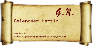 Gelencsér Martin névjegykártya