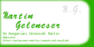 martin gelencser business card